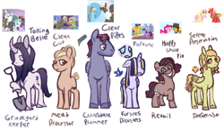Size: 1280x749 | Tagged: safe, artist:computerstickman, imported from derpibooru, applejack, big macintosh, cheese sandwich, dumbbell, fancypants, flash sentry, fluttershy, pinkie pie, rainbow dash, rarity, trenderhoof, twilight sparkle, oc, oc:clean cut, oc:clean pipes, oc:fortune, oc:happy smile pie, oc:serene preservation, oc:toiling bell, alicorn, earth pony, pegasus, pony, unicorn, alicorn oc, applejewel, cheesepie, crying, curved horn, dumbdash, earth pony oc, female, flashlight, fluttermac, grin, hair over eyes, hairnet, horn, male, mare, name, next generation, offspring, parent:applejack, parent:big macintosh, parent:cheese sandwich, parent:dumbbell, parent:fancypants, parent:flash sentry, parent:fluttershy, parent:pinkie pie, parent:rainbow dash, parent:rarity, parent:trenderhoof, parent:twilight sparkle, parents:cheesepie, parents:dumbdash, parents:flashlight, parents:fluttermac, parents:raripants, parents:trenderjack, pegasus oc, raripants, screencap reference, shipping, shovel, simple background, smiling, stallion, straight, transparent background, trenderjack, twilight sparkle (alicorn), wings
