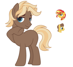 Size: 1024x938 | Tagged: safe, artist:sapphiretwinkle, imported from derpibooru, caramel, sunset shimmer, oc, earth pony, pony, male, offspring, parent:caramel, parent:sunset shimmer, simple background, stallion, transparent background