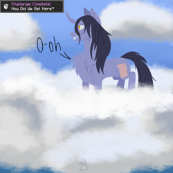 Size: 1600x1600 | Tagged: safe, artist:spectrum205, imported from derpibooru, oc, oc:ponysona, unicorn, cloud, horn, solo