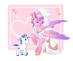 Size: 1107x932 | Tagged: safe, artist:smolashecc, imported from derpibooru, princess cadance, shining armor, alicorn, pony, unicorn, 40000th picture of cadance on derpibooru, female, horn, male, meme, shiningcadance, shipping, straight, the bride and the ugly ass groom