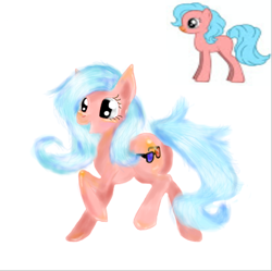 Size: 512x509 | Tagged: safe, artist:kasytheshark, imported from derpibooru, oc, oc only, earth pony, pony, 2013, earth pony oc, female, mare, open mouth, open smile, raised hoof, raised leg, simple background, smiling, solo, tail, white background