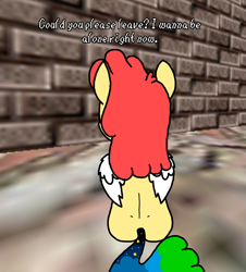 Size: 3023x3351 | Tagged: safe, artist:professorventurer, imported from derpibooru, oc, oc:power star, not vent art, rear view, rule 85, sad, super mario 64, super mario bros., wet-dry world