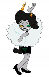 Size: 1243x1952 | Tagged: safe, artist:ohmeiios, imported from derpibooru, rarity, clothes, female, high heels, homestuck, race swap, shoes, simple background, solo, troll (homestuck), white background