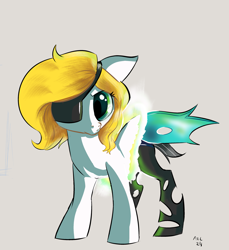 Size: 2779x3035 | Tagged: safe, imported from derpibooru, oc, oc only, oc:swift wing, changeling, pegasus, pony, eyepatch, female, mare, simple background, solo, wings