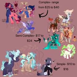 Size: 3000x3000 | Tagged: safe, artist:lordlyric, imported from derpibooru, oc, oc only, alicorn, earth pony, pegasus, pony, sheep, unicorn, advertisement, base artist needed, base used, character design, commission info, customized toy, female, horn, irl, male, mare, ocs everywhere, photo, ram, solo, stallion, toy