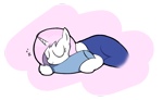 Size: 1447x892 | Tagged: safe, artist:truthormare, oc, oc:pink chalk, pony, unicorn, blanket, female, lying down, mare, onomatopoeia, pillow, simple background, sleeping, solo, sound effects, transparent background, zzz