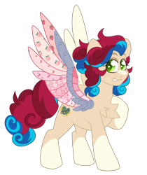 Size: 4664x5540 | Tagged: safe, artist:crazysketch101, imported from derpibooru, oc, oc only, oc:chintzugi, pegasus, pony, amputee, artificial wings, augmented, chest fluff, commission, freckles, prosthetic limb, prosthetic wing, prosthetics, simple background, solo, transparent background, wings