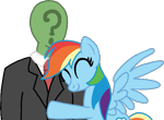 Size: 449x329 | Tagged: safe, artist:aprilfools, rainbow dash, oc, oc:anon, human, pegasus, pony, /bale/, aggie.io, eyes closed, female, hug, mare, simple background, spread wings, transparent background, wings