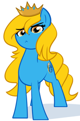 Size: 1240x1877 | Tagged: safe, artist:furrgroup, imported from derpibooru, oc, oc:internet explorer, pony, ask internet explorer, browser ponies, crown, internet explorer, jewelry, regalia, simple background, solo, white background