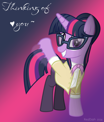 Size: 1200x1400 | Tagged: safe, artist:realdash, imported from derpibooru, twilight sparkle, unicorn, adorkable, alternate hairstyle, alternate timeline, alternate universe, bow, bowtie, clothes, cute, dork, female, glasses, hair bun, happy, heart, horn, looking at you, milf, older, older twilight, pantyhose, show accurate, smiling, solo, sweater, twiabetes, unicorn twilight, waving, waving at you