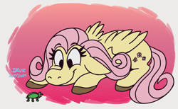 Size: 2091x1290 | Tagged: safe, artist:megadrivesonic, imported from derpibooru, fluttershy, insect, pegasus, female, solo