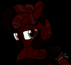 Size: 393x358 | Tagged: safe, imported from derpibooru, cozy glow, anime style, fan series, fanon, grin, guardians of harmony, hoof on chest, looking at you, my little pony z, red skin, smiling, toy