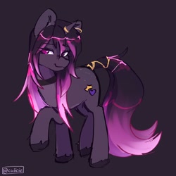 Size: 1300x1300 | Tagged: safe, artist:cuiicie, imported from derpibooru, oc, oc only, oc:magenta melody, unicorn, choker, countershading, female, horn, jewelry, unshorn fetlocks