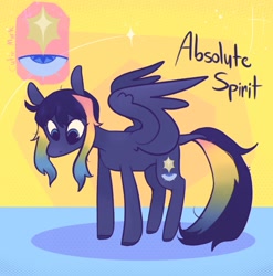 Size: 1011x1024 | Tagged: safe, artist:melodymelanchol, imported from derpibooru, oc, oc:absolute spirit, pegasus, pony, abstract background, solo