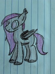 Size: 3000x4000 | Tagged: safe, artist:volk204, imported from derpibooru, bat pony, lined paper, solo, traditional art