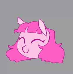 Size: 1080x1094 | Tagged: safe, artist:melodymelanchol, imported from derpibooru, pinkie pie, earth pony, pony, animated, bust, female, gif, gray background, mare, simple background, solo