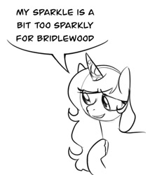 Size: 583x681 | Tagged: safe, artist:melodymelanchol, imported from derpibooru, izzy moonbow, pony, unicorn, black and white, dialogue, female, g5, grayscale, horn, mare, monochrome, sketch, speech bubble