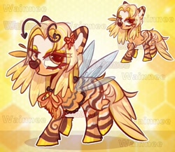 Size: 1280x1112 | Tagged: safe, artist:wainnee, imported from derpibooru, oc, oc only, bee, insect, pony, looking at you