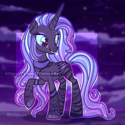 Size: 1280x1280 | Tagged: safe, artist:wainnee, imported from derpibooru, oc, oc only, alicorn, concave belly, slender, solo, thin