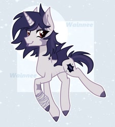 Size: 1159x1280 | Tagged: safe, artist:wainnee, imported from derpibooru, oc, pony, unicorn, concave belly, horn, looking at you, ribs, slender, solo, thin