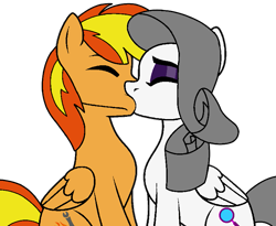Size: 809x664 | Tagged: safe, artist:noi kincade, imported from derpibooru, oc, oc only, oc:firey ratchet, oc:oliver spade, pegasus, female, kissing, male, shipping, simple background, straight, transparent background