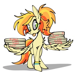 Size: 1050x1003 | Tagged: safe, artist:chortzykit, imported from derpibooru, oc, oc only, unnamed oc, pegasus, pony, food, pegasus oc, pizza, pizza box, simple background, white background, wings
