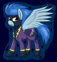 Size: 1170x1280 | Tagged: safe, artist:ookamithewolf1, imported from derpibooru, nightshade, pegasus, pony, clothes, costume, female, mare, shadowbolts, shadowbolts costume, solo, spread wings, wings