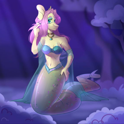 Size: 4000x4000 | Tagged: safe, artist:k0potb, imported from derpibooru, fluttershy, anthro, lamia, original species, female, lamiashy, solo