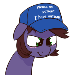 Size: 604x642 | Tagged: safe, artist:xppp1n, imported from derpibooru, oc, oc only, oc:peeps, blushing, cap, hat, male, please be patient i have autism, simple background, solo, stallion, transparent background