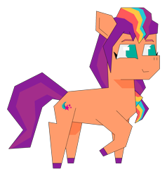 Size: 2300x2417 | Tagged: safe, artist:alejandrogmj, imported from derpibooru, sunny starscout, alicorn, pony, g5, looking to the right, missing accessory, polygonal, simple background, transparent background
