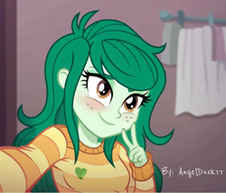 Size: 1781x1527 | Tagged: safe, imported from derpibooru, wallflower blush, equestria girls, ai content, ai generated, cute, flowerbetes, photo, photoshop, prompter:angeldusk17, selfie
