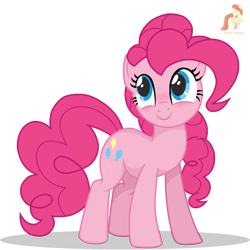 Size: 2195x2195 | Tagged: safe, artist:r4hucksake, imported from derpibooru, pinkie pie, pony, blushing, simple background, solo, transparent background