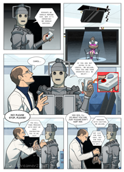 Size: 1022x1414 | Tagged: safe, artist:justdreamer22, imported from derpibooru, oc, cyberman, comic:attack of the cyberman, comic, doctor who, g5