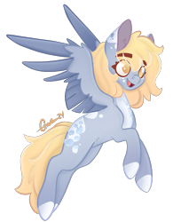 Size: 1320x1690 | Tagged: safe, artist:trashpanda czar, imported from derpibooru, derpy hooves, pegasus, body markings, chest fluff, cutie mark, ear fluff, female, flying, mare, open mouth, simple background, transparent background, wings