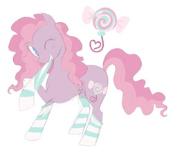 Size: 1239x1098 | Tagged: safe, artist:sparjechkaa, imported from derpibooru, minty, pinkie pie, blinking, clothes, concave belly, fused, fusion, g3, socks