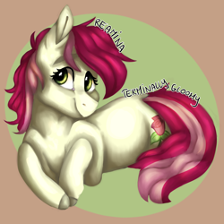 Size: 2500x2500 | Tagged: safe, artist:reamina, artist:terminallygloomy, imported from derpibooru, roseluck, pony, lying down, prone, solo