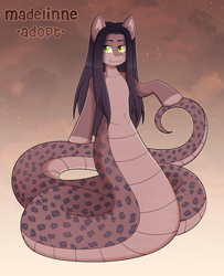 Size: 3326x4093 | Tagged: safe, artist:madelinne, imported from derpibooru, oc, oc only, lamia, original species, long hair, reference sheet