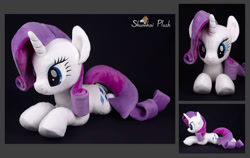 Size: 1890x1193 | Tagged: safe, artist:shunnkai, imported from derpibooru, rarity, pony, irl, lying down, photo, plushie, prone, solo