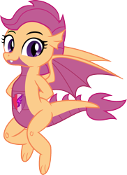 Size: 1071x1470 | Tagged: safe, artist:dupontsimon, imported from derpibooru, scootaloo, dragon, fanfic:magic shorts, fanfic:magic show of friendship, equestria girls, dragonified, fanfic art, scootadragon, simple background, solo, species swap, transformation, transparent background, vector