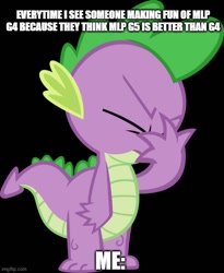 Size: 500x610 | Tagged: safe, imported from derpibooru, screencap, spike, dragon, caption, facepalm, image macro, imgflip, meme, solo, text
