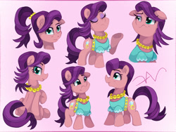Size: 3200x2400 | Tagged: safe, artist:swasfews, imported from derpibooru, spoiled rich, earth pony, alternate hairstyle, jewelry, necklace, ponytail, simple background, solo