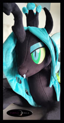 Size: 1280x2445 | Tagged: safe, artist:purplenebulastudios, imported from derpibooru, queen chrysalis, changeling, irl, photo, plushie, solo