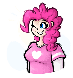 Size: 648x688 | Tagged: safe, artist:daze, imported from derpibooru, pinkie pie, human, female, humanized, solo