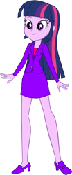Size: 628x1514 | Tagged: safe, artist:invisibleink, artist:tylerajohnson352, imported from derpibooru, twilight sparkle, equestria girls, business suit, clothes, high heels, jacket, shoes, simple background, skirt, solo, tanktop, transparent background