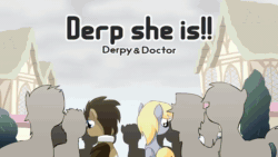 Size: 1280x720 | Tagged: safe, artist:alfa995, imported from derpibooru, derpy hooves, doctor whooves, pinkie pie, time turner, earth pony, pegasus, pony, 2014, animated, artifact, blushing, cloud, cute, derpabetes, doctorbetes, doctorderpy, female, food, frame by frame, male, mare, muffin, music, night, nostalgia, old video, shipping, sound, stallion, straight, there she is!, webm, wings, youtube, youtube link, youtube video