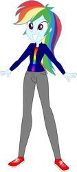 Size: 697x1557 | Tagged: safe, artist:invisibleink, artist:tylerajohnson352, imported from derpibooru, rainbow dash, equestria girls, clothes, converse, denim, high heels, jacket, jeans, leather, leather jacket, pants, shirt, shoes, simple background, solo, transparent background