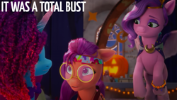 Size: 2000x1124 | Tagged: safe, edit, edited screencap, editor:quoterific, imported from derpibooru, screencap, pipp petals, sunny starscout, g5, misty brightdawn, my little pony: make your mark, my little pony: make your mark chapter 5, nightmare on mane street