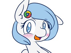 Size: 500x375 | Tagged: safe, artist:wishdreamstar, imported from derpibooru, oc, oc:google chrome, pony, ask google chrome, blushing, browser ponies, female, google chrome, mare, solo