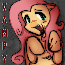 Size: 1000x1000 | Tagged: safe, artist:0liiver, imported from derpibooru, fluttershy, pegasus, pony, undead, vampire, solo