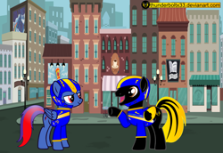 Size: 1680x1155 | Tagged: safe, artist:thunderboltx33, oc, oc only, pony, clothes, female, male, mare, talking